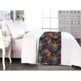 thumbnail image 1 of Floral Bed Runner, Jungle Inspired Exotic Leaf Drawings on Leopard Skin Like Backdrop, Decorative Accent Bedding Scarf for Hotels Homes & Guest Rooms, Queen, Forest Green and Apricot, by Ambesonne, 1 of 3
