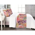 thumbnail image 1 of Floral Bed Runner Set, Exotic Roses and Orchid Flowers Spring Romance in Watercolor Style, Decorative Bedding Scarf & 2 Pillow Shams for Hotels Homes, Queen, Dark Peach Coral and Plum, by Ambesonne, 1 of 3