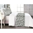 thumbnail image 1 of Floral Bed Runner Set, Minimalist Style Drawn Flower Sketch With Pastel Colors on Plain Backdrop, Decorative Bedding Scarf & 2 Pillow Shams for Hotels Homes, King, Pale Blue and Ivory, by Ambesonne, 1 of 3