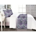 thumbnail image 1 of Floral Bed Runner Set, Retro Style Watercolor Design Meadow Bloom Leaves Vintage Exotics, Decorative Bedding Scarf & 2 Pillow Shams for Hotels Homes, King, Violet Mauve and Grey Teal, by Ambesonne, 1 of 3