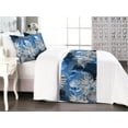 thumbnail image 1 of Floral Bed Runner Set, Roses and Gerbera Flowers in Cold Negative Colors Garden Blooming, Decorative Bedding Scarf & 2 Pillow Shams for Hotels Homes, King, Azure Blue and Pale Grey, by Ambesonne, 1 of 3