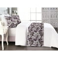 thumbnail image 1 of Floral Bed Runner Set, Vintage Style Poppy Flowers Vintage Romantic Blossoms on Grunge Back, Decorative Bedding Scarf & 2 Pillow Shams for Hotels Homes, Queen, Mauve Taupe Charcoal Grey, by Ambesonne, 1 of 3