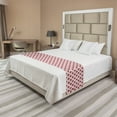 thumbnail image 1 of Floral Bed Runner, Traditional Style Japanese Inspired Chrysanthemum Flowers Print in Monotone, Decorative Accent Bedding Scarf for Hotels Homes and Guestrooms, King, Pale Maroon White, by Ambesonne, 1 of 2