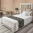 thumbnail image 1 of Floral Bed Runner, Victorian Flowers Butterflies and Leaves Spring Freshness, Decorative Accent Bedding Scarf for Hotels Homes and Guestrooms, Twin, Dark Grey Champagne, by Ambesonne, 1 of 2