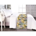 thumbnail image 1 of Floral Bed Runner, Watercolor Iris Garden Nature Themed Repetitive Bold Botanical Motifs, Decorative Accent Bedding Scarf for Hotels Homes & Guest Rooms, Queen, Purple Grey and Mustard, by Ambesonne, 1 of 3