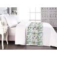 thumbnail image 1 of Floral Bed Runner, Watercolor Style Clematis and Lupine Flowers with Leaves on Plain Back, Decorative Accent Bedding Scarf for Hotels Homes & Guest Rooms, King, Plum White Laurel Green, by Ambesonne, 1 of 3