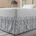 thumbnail image 1 of Floral Bed Skirt, Abstract Design Lace Background Victorian Inspired Image Vintage Soft Colors, Elastic Bedskirt Dust Ruffle Wrap Around for Bedding Decor, 4 Sizes, Grey Seafoam Tan, by Ambesonne, 1 of 2