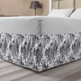thumbnail image 1 of Floral Bed Skirt, Detailed Engraving Look Spring Sketch Butterfly Flowers Leaves Print, Elastic Bedskirt Dust Ruffle Wrap Around for Bedding Decor, 4 Sizes, Charcoal Grey and White, by Ambesonne, 1 of 2