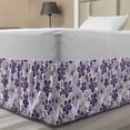 thumbnail image 1 of Floral Bed Skirt, Graphic Abstract Gardening Theme with Petals and Curves, Elastic Bedskirt Dust Ruffle Wrap Around for Bedding Decor, 4 Sizes, Purple Grey Purple, by Ambesonne, 1 of 2