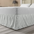 thumbnail image 1 of Floral Bed Skirt, Floral Pattern with Abstract Carnation Flower Motifs Swirled Leaves Ornate Antique, Elastic Bedskirt Dust Ruffle Wrap Around for Bedding Decor, 4 Sizes, Grey White, by Ambesonne, 1 of 2