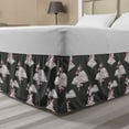 thumbnail image 1 of Floral Bed Skirt, Repetitive Japanese Sakura Blossom on Cloud Simplistic Illustration, Elastic Bedskirt Dust Ruffle Wrap Around for Bedding Decor, 4 Sizes, Dimgray Baby Pink, by Ambesonne, 1 of 2