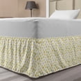 thumbnail image 1 of Floral Bed Skirt, Summer Kitchen Design Cartoon Shaped Little Flowers Daisy Print, Elastic Bedskirt Dust Ruffle Wrap Around for Bedding Decor, 4 Sizes, Pale Green Yellow, by Ambesonne, 1 of 2