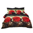 thumbnail image 1 of Floral Bedding Duvet Cover Set, Queen Size - Night Roses, 1 of 1