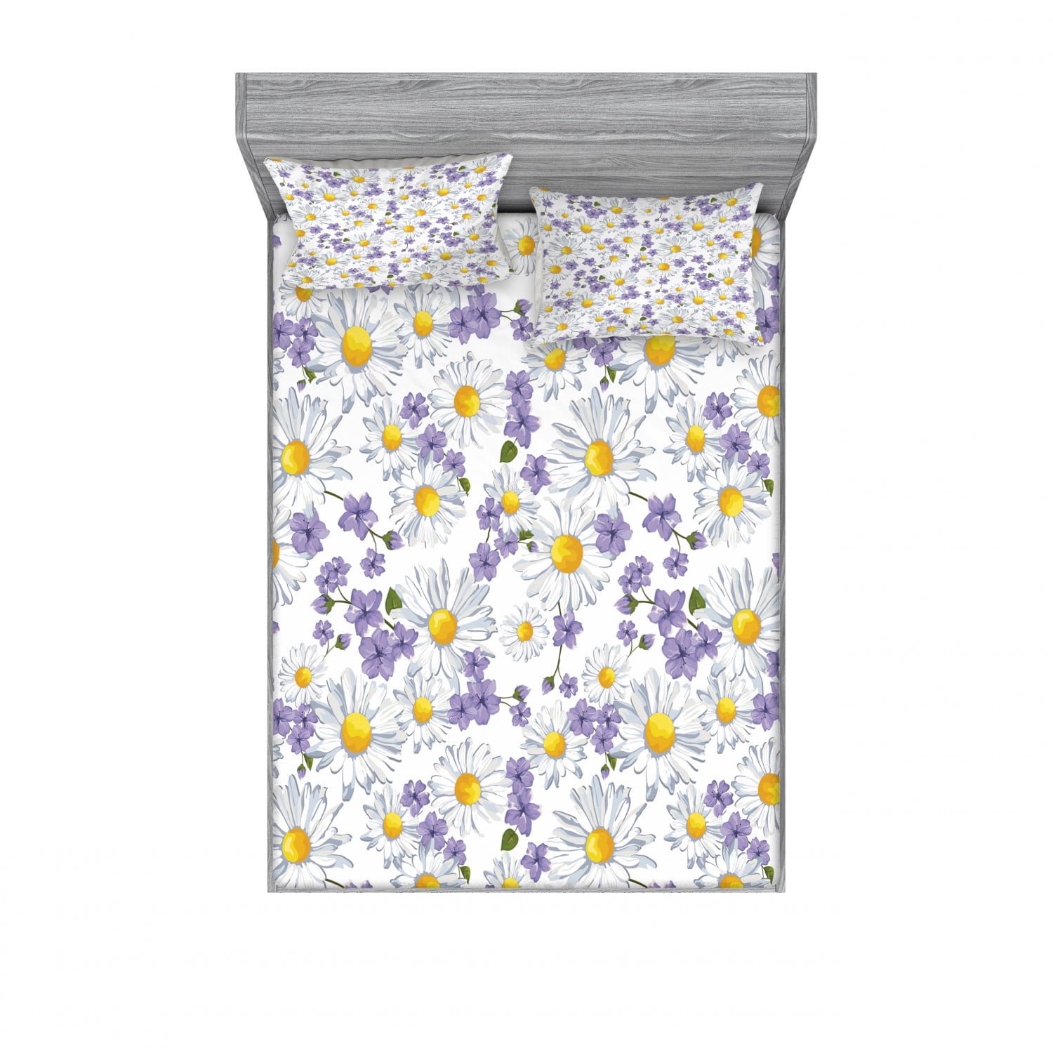 Full White Floral Microfiber Kids Sheet Set
