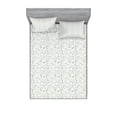 thumbnail image 1 of Floral Bedding Set with Sheet & Covers, Composition of Flowers with Grunge Vintage Feminine Spring Blooms, Printed Bedroom Decor 2 Shams, 4 Sizes, Mint Green White, by Ambesonne, 1 of 3
