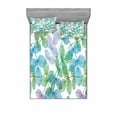 thumbnail image 1 of Floral Bedding Set with Sheet & Covers, Flowers Leaves Ivy Vein Like Rainbow Ombre Colored Art Print, Printed Bedroom Decor 2 Shams, 4 Sizes, Fern Green Pale Blue, by Ambesonne, 1 of 3