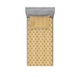 thumbnail image 1 of Floral Bedding Set with Sheet & Covers, Hand-Drawn Doodle Flowers with Silhouette Daisy and Tulip Petals in Repeat, Printed Bedroom Decor 2 Shams, 4 Sizes, Caramel and Tan, by Ambesonne, 1 of 3