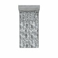 thumbnail image 1 of Ambesonne Floral Fitted Sheet & Pillow Sham Set, Vintage Grey Poppy Flowers, Twinxl, Grey Pale Grey and Black, 1 of 3