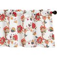thumbnail image 1 of Floral Bedroom Valance Curtains, Linen Textured Valance Home Decor Rod Pocket Curtain Drapery for Dining Room, 1 Pack, 52 x 18 Inches, Red, 1 of 6