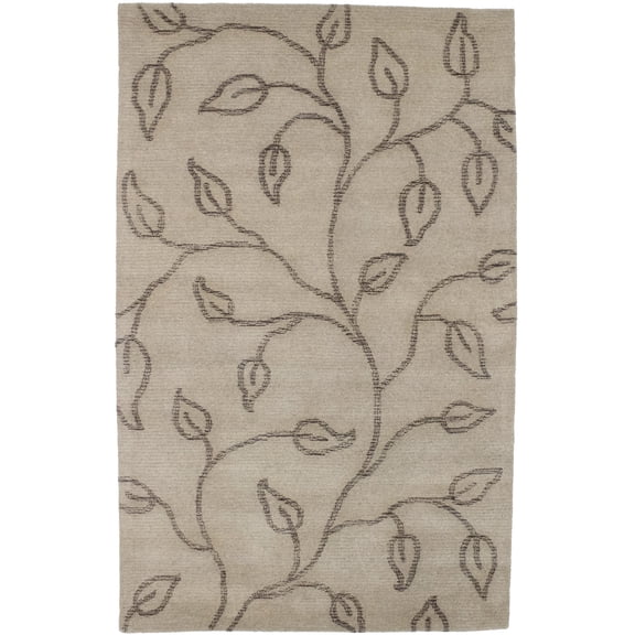 Floral Beige & Brown 5X8 Modern Rug