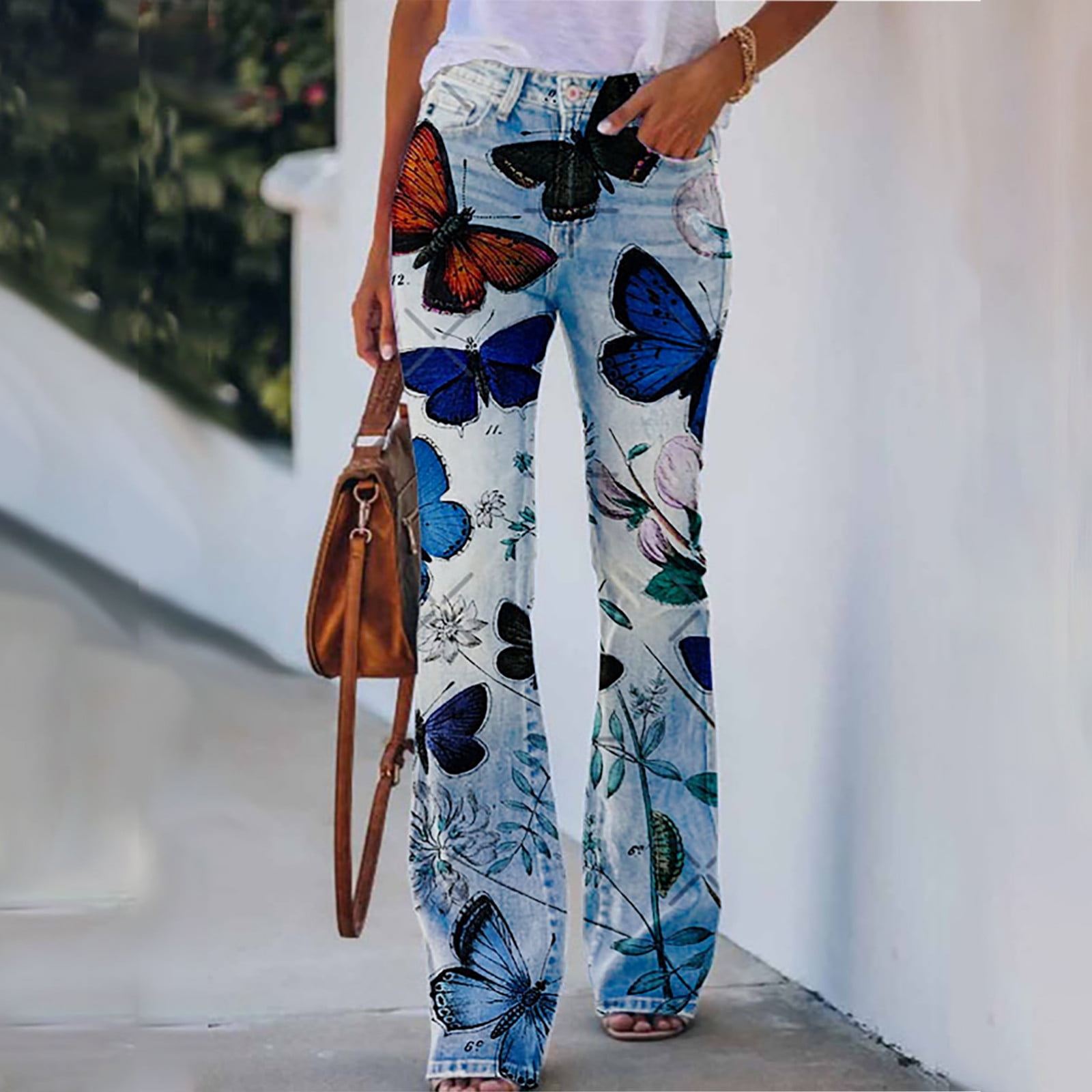 Floral Lace Bell Bottom Jean main image 1