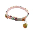 thumbnail image 1 of Floral Bell Pet Collar, Elegant Soft Polyester Neck Strap with Decorative Flower for Cats and Dogs, A, 1 of 5