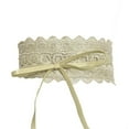 thumbnail image 1 of Floral Belt, Yigetop Womens Faux Leather Belt Fashion Obi Style Lace Bow Tie Wide Wrap Waist Belt Boho Belt Beige One Size, 1 of 3
