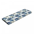 thumbnail image 1 of Floral Bench Pad, Ombre Flowers Romantic Perennial Bouquet Florets Digital Watercolor Effect Art Image, HR Foam Cushion with Decorative Fabric Cover, 45" x 15" x 2", Grey Navy, by Ambesonne, 1 of 3