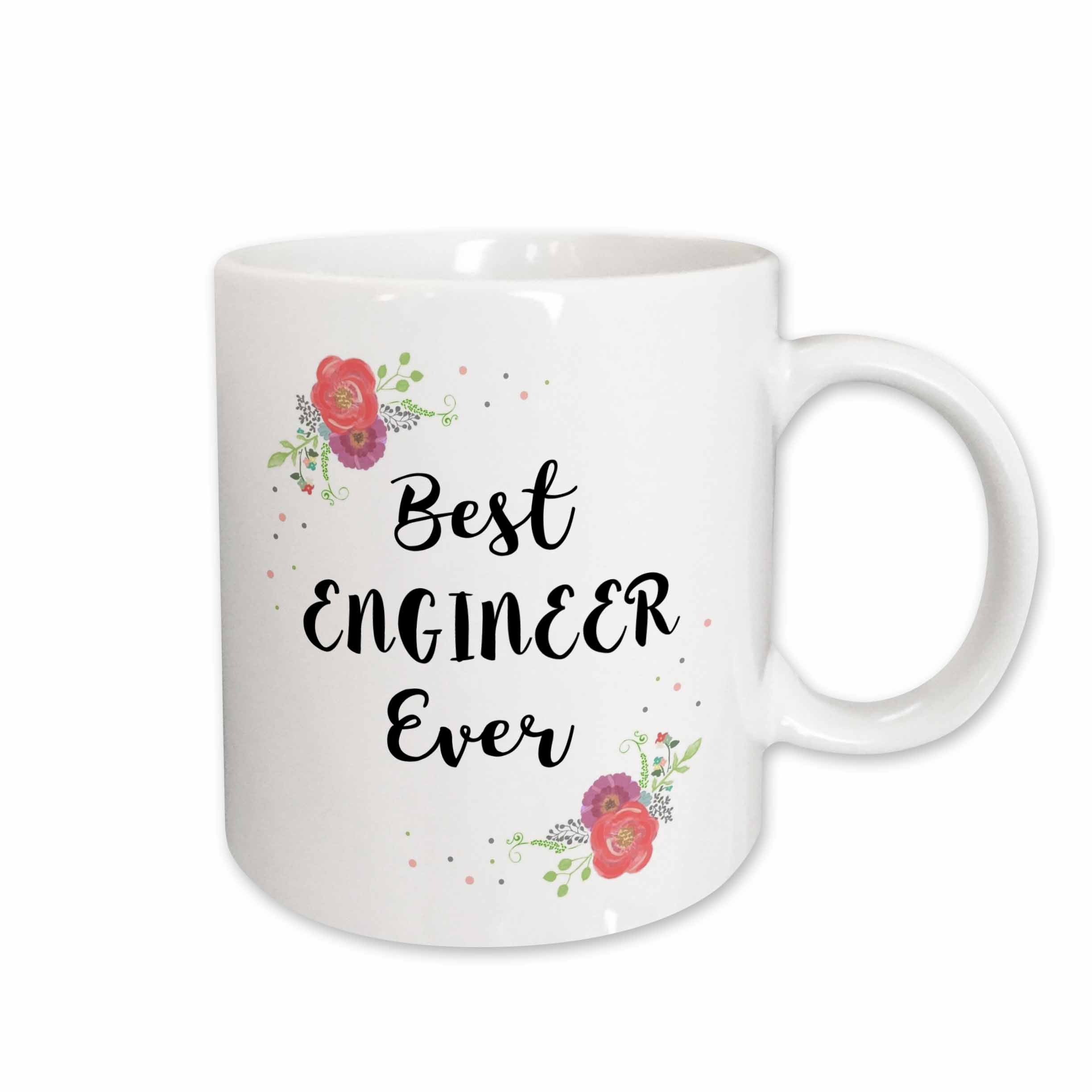 3drose, Floral Best Engineer Ever Watercolor Pink Flowers Engineering ...