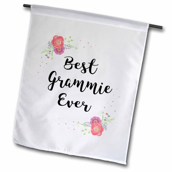 3dRose, Floral Best Grammie Ever pretty watercolor pink flowers grandma love, 12 x 18 inch Garden Flag