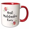 thumbnail image 1 of 3drose, Floral Best Matchmaker Ever Watercolor Pink Flowers Matchmaking Gift, 11oz Two-tone Red Mug, 1 of 6