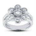 thumbnail image 1 of Floral Bezel Set Split Shank Women's Engagement Ring 2 Ct Diamond 14K White Gold Over, 1 of 2