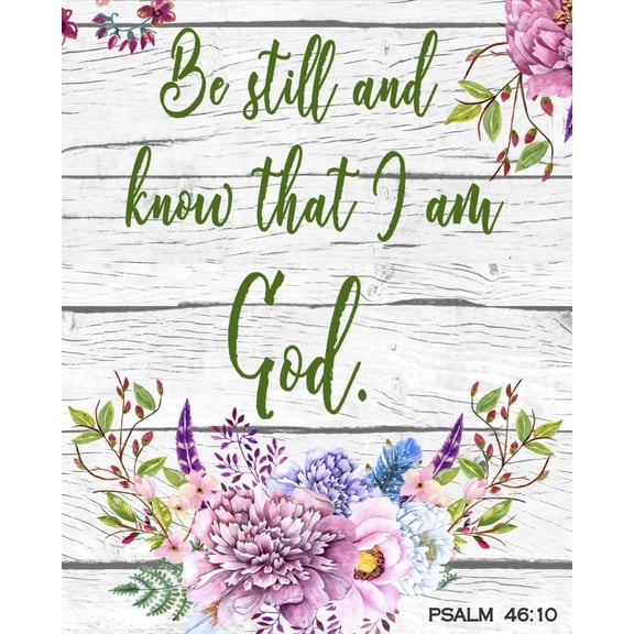 Floral Bible Verse Panel Cotton Fabric