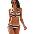 thumbnail image 1 of CROPD Women Two Piece Swimsuit Cute Cherry Tie Side Triangle Bikini Bathing Suit, 1 of 6