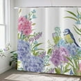 thumbnail image 1 of Floral Bird Shower Curtain, Spring Colorful Hydrangea Flowers Hummingbird Rustic Bathroom Curtains for Bathtub Decor Waterproof Fabric Machine Washable with 12 Hooks, 1 of 6