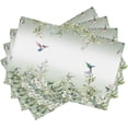 thumbnail image 1 of Floral Bird Table Placemats Set of 4 Eucalyptus Hummingbird White Green Leaf Flower Country Garden Indoor Outdoor Table Placemat for Holiday Banquet Kitchen Table Decor, 1 of 6