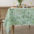 thumbnail image 1 of Floral Bird Tablecloth,Green French Tablecloth for Rectangle Tables 60 x 84,Perfect for Kitchen Dinner,Restaurant,Holiday Picnic Table Cover, 1 of 6