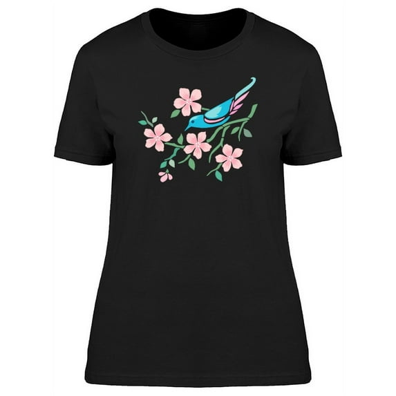 Floral Bird Watercolor Nature T-Shirt Women -Image by Shutterstock, Female XX-Large