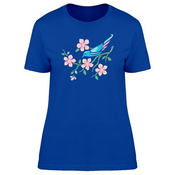 Floral Bird Watercolor Nature T-Shirt Women -Image by Shutterstock, Female x-Large