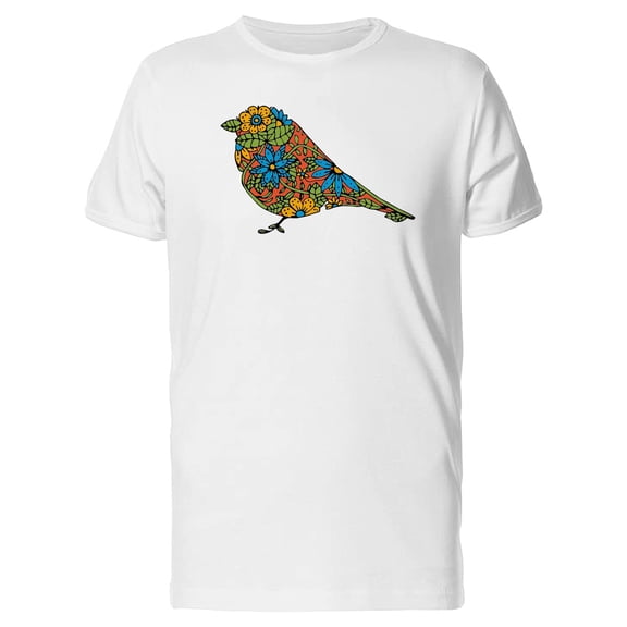 Floral Bird With Ornaments T-Shirt Men -Image by Shutterstock, Male x-Large
