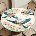 thumbnail image 1 of Floral Birds Flight Round Table Cover Kitchen Printed Waterproof Tablecloth Elastic Edged Tablecloth Fits Party Wedding Indoor Outdoor Tables, 1 of 8