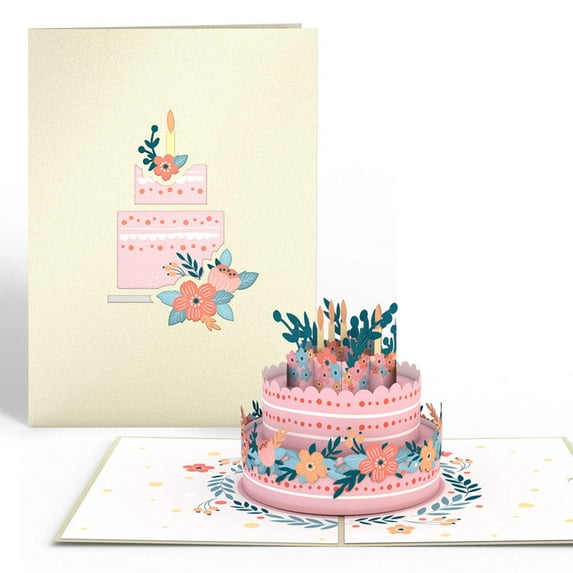 Floral Birthday Cake Pop-Up Card