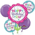 thumbnail image 1 of Floral Birthday SuperShape Mylar Balloon Bouquet (5pc), 1 of 1