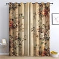 thumbnail image 1 of Floral Blackout Curtains for Living Room Bedroom, Thermal Insulated Room Darkening Grommet Drapes, Vintage Flower Rustic Shabby Chic Window Curtains-52"W x 72"L (Pack of 2), 1 of 7