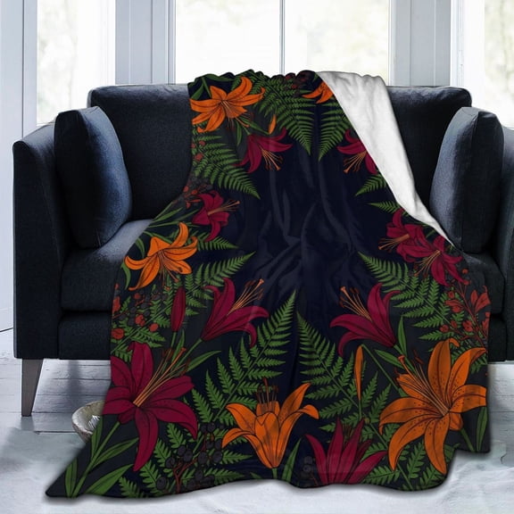 Floral Blanket, Vintage Rose Throw Blanket, Birthday Gift for Women & Flower Lovers, Lightweight Soft Flannel, Picnic, Sofa, Couch, Bed, Room, Travel, Romantic Home Decor 50x40