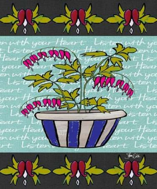Floral Bleeding Heart Canvas Art - Shanni Welsh (20 x 24)