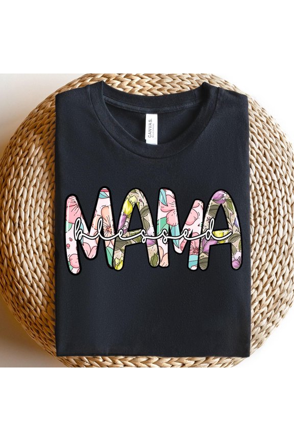 Floral Blessed Mama Shirt, Blessed Mom Shirt, Floral Mama Shirt, Mother'S Day Shirt, Mama Love Shirt, Cute Mama Flowers Shirt Unisex S-5XL Hot Trending Shirt, Vintage Birthday Gift