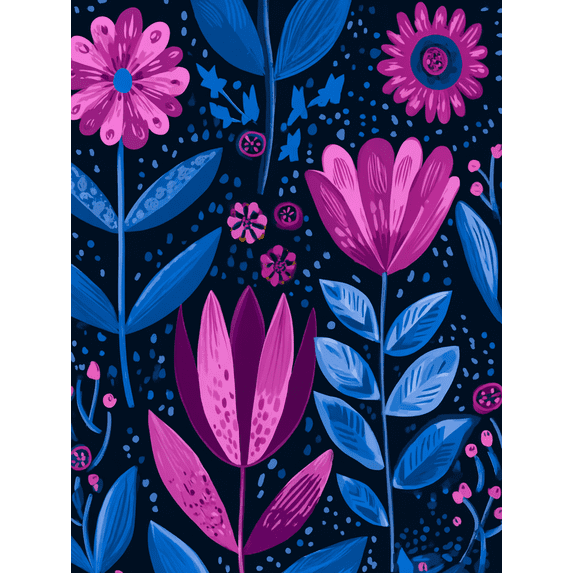 Floral Bloom Canvas Wall Art, Modern Flower Print for Living Room Bedroom Office Hallway Kitchen Dining Room Decor