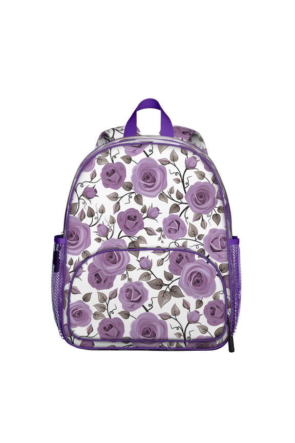 Floral Bloom Students Backpack - Vintage Botanical Garden Print with Bright Tropical Flowers, Durable Water-Resistant Oxford Fabric School Bag