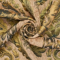Floral Bloom Two Tone Polyester Rayon Chenille Damask Jacquard 57 Inch Heavyweight Abrasion Resistant Fabric For Sewing Upholstery & More - Gold, 1 Yard